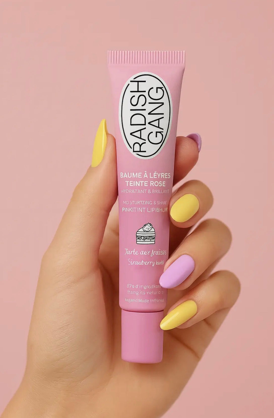 [ Tarte aux Fraises.] baume à lèvres hydratant rose