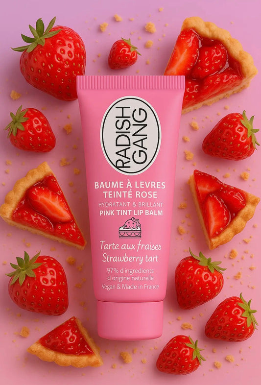 [ Tarte aux Fraises.] baume à lèvres hydratant rose
