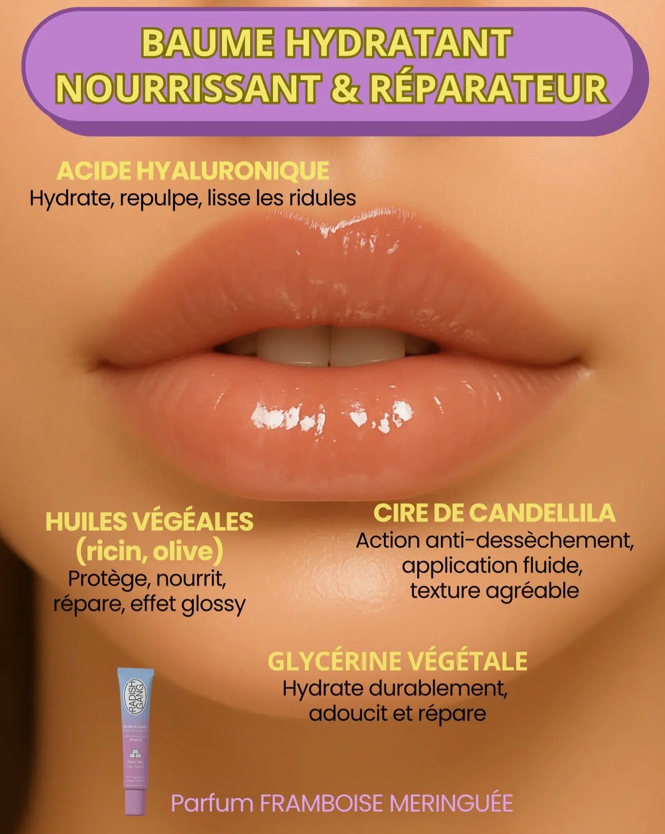 [ Sugar My Day.] baume à lèvres hydratant, transparent